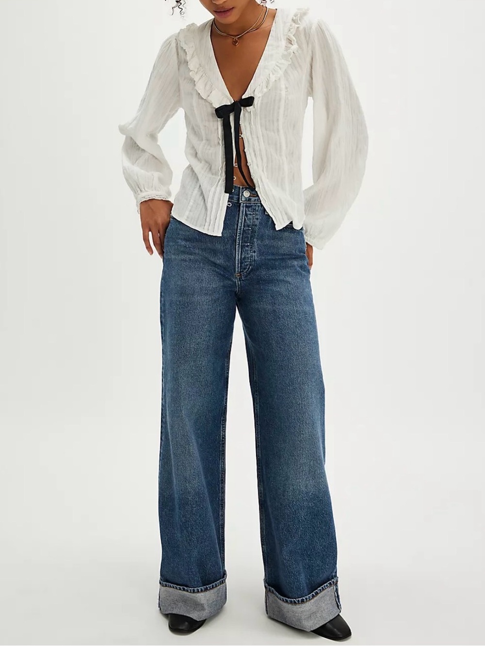Agolde Dame Wide Leg High Rise Jeans Fall Classic Basic Womens 26